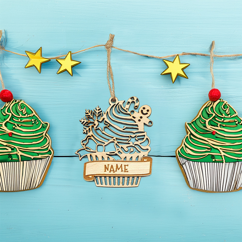 Personalised Cupcake Bauble